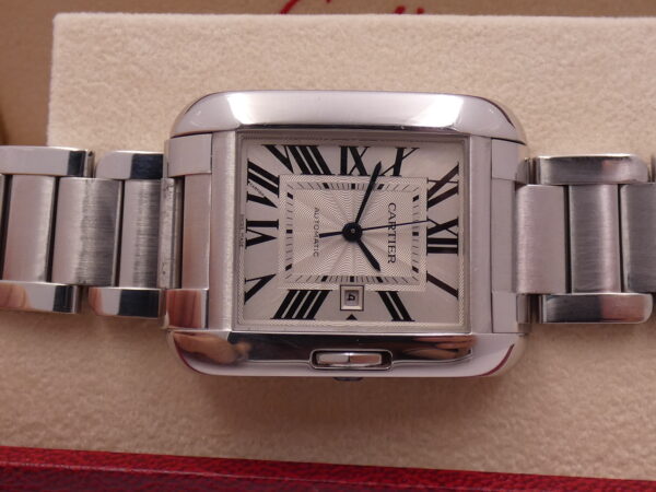 Cartier Tank Anglaise 3511 Automatico ACCIAIO With Bracelet ANNI 2000