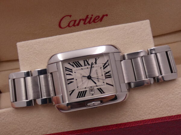 Cartier Tank Anglaise 3511 Automatico ACCIAIO With Bracelet ANNI 2000