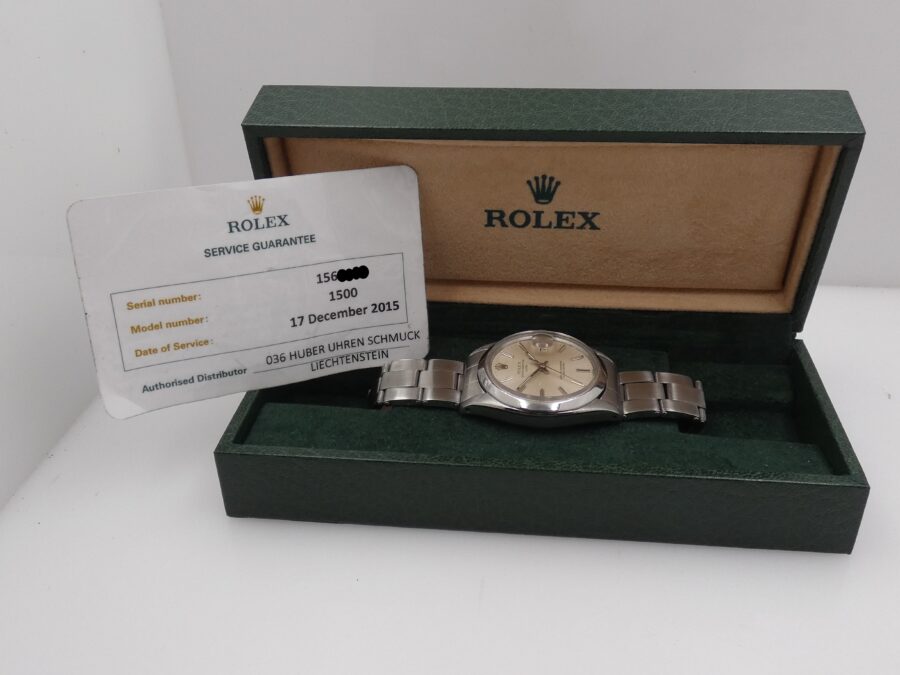 Rolex Oyster Perpetual Date 1500 Automatico Acciaio ANNO 1967 Serviced in Rolex With Bracelet - immagine 10