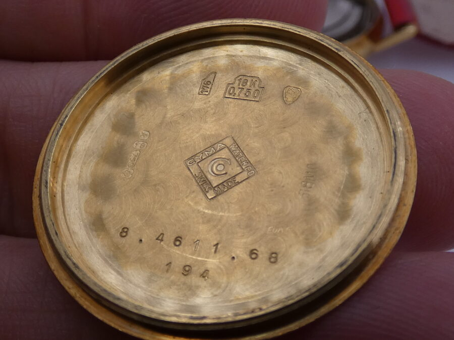 Cyma J.W.Benson London Pie Pan Dial Oro 18 Kt Automatic Date ANNI '50 - immagine 15