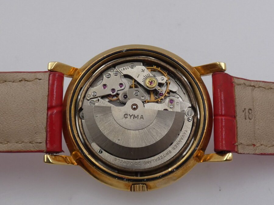 Cyma J.W.Benson London Pie Pan Dial Oro 18 Kt Automatic Date ANNI '50 - immagine 16