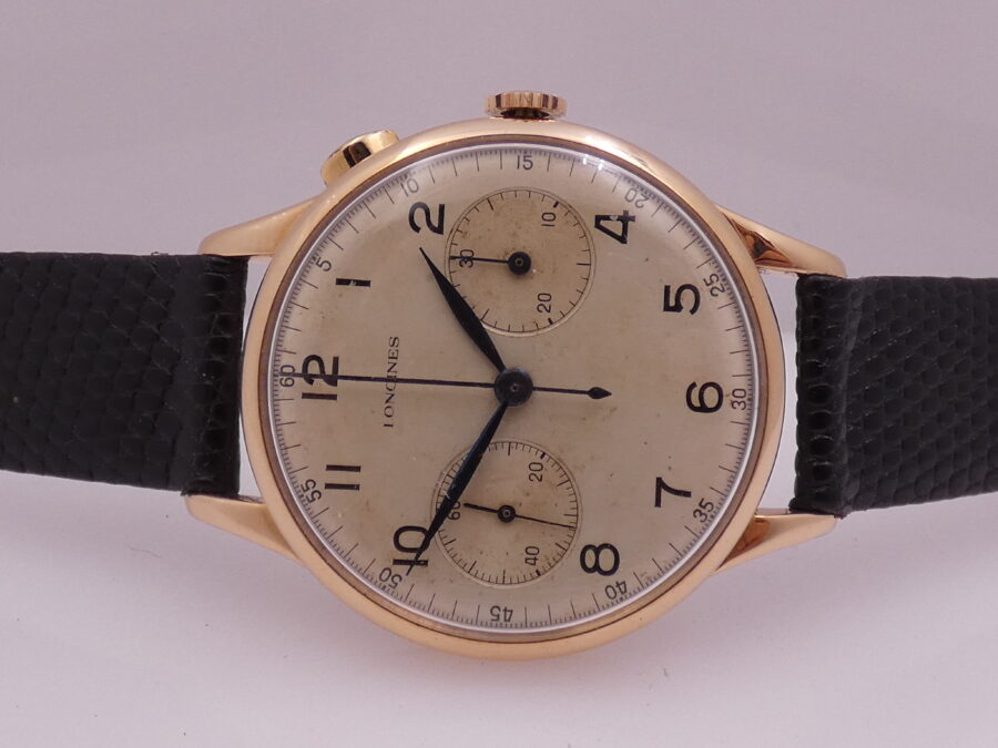 Longines Anno 1933 Monopulsante Cronografo Oversize 37mm 14Kt Rose Gold ORIGINAL DIAL Calibro 22GH - immagine 5