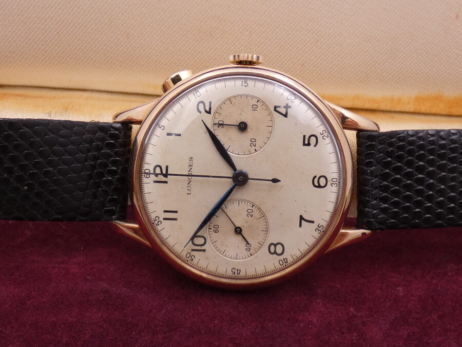 Longines Anno 1933 Monopulsante Cronografo Oversize 37mm 14Kt Rose Gold ORIGINAL DIAL Calibro 22GH - immagine 7
