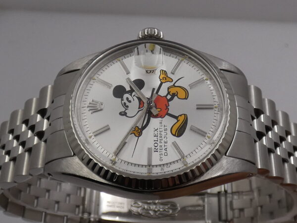 Rolex Datejust 36 Mickey Mouse 1601 Jubilee Ghiera Oro Bianco 18 Kt Automatico ANNI '70