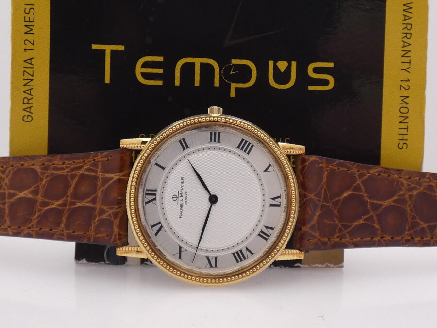 Baume & Mercier Classima Godron Oro 18 Kt New Old Stock BOX & PAPERS ANNI'90 Mai Indossato - immagine 2