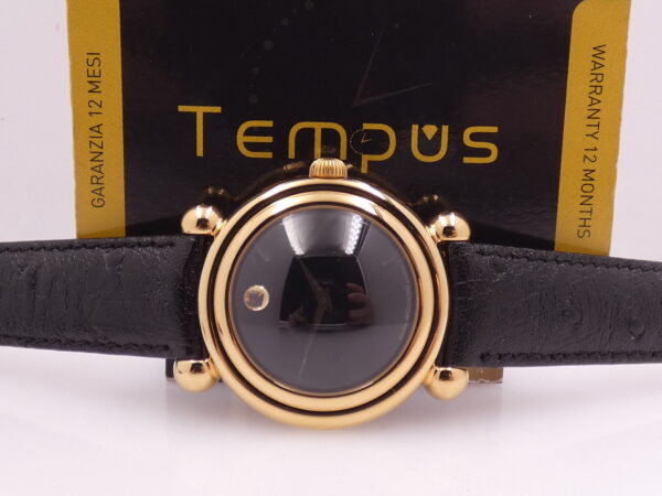 Movado Museum Bubble 37mm NEW OLD STOCK 18 Kt G.F BOX & PAPERS Years '90 Never Worn