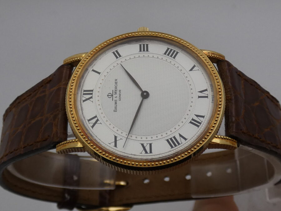 Baume & Mercier Classima Godron Oro 18 Kt New Old Stock BOX & PAPERS ANNI'90 Mai Indossato