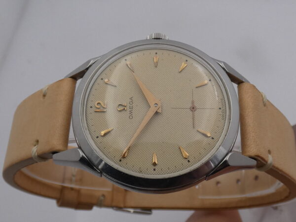 Omega Spider Lugs YEAR 1959 Honeycomb Dial Acciaio Carica Manuale Cal 265 Vintage