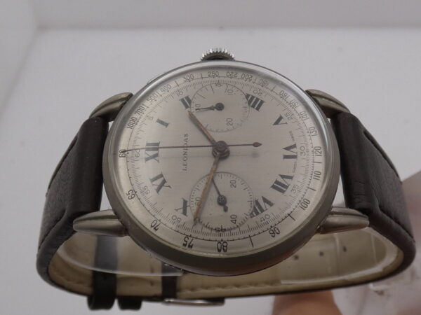 Leonidas Chronograph Bicompax Jumbo 38mm Valjoux 22 Column Wheel Anni '50