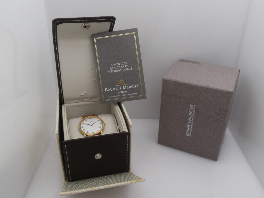 Baume & Mercier Classima Godron Oro 18 Kt New Old Stock BOX & PAPERS ANNI'90 Mai Indossato - immagine 11