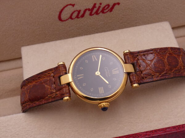 Cartier Tank Vermeil Gold Mantel NEW OLD STOCK Box & Papers 590004 Silver 925 18Kt G.F. Anni '90