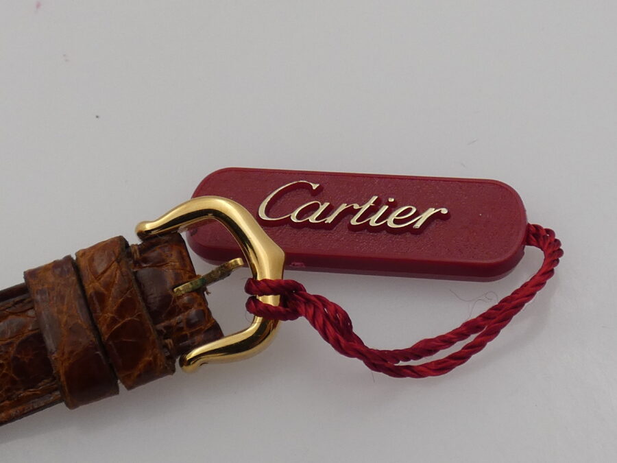 Cartier Tank Vermeil Gold Mantel NEW OLD STOCK Box & Papers 590004 Silver 925 18Kt G.F. Anni '90 - immagine 14