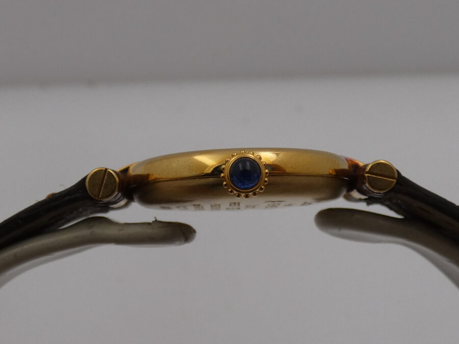 Cartier Tank Vermeil Gold Mantel NEW OLD STOCK Box & Papers 590004 Silver 925 18Kt G.F. Anni '90 - immagine 16