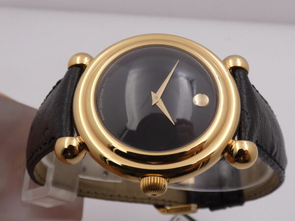 Movado Museum Bubble 37mm NEW OLD STOCK 18 Kt G.F BOX & PAPERS Years '90 Never Worn