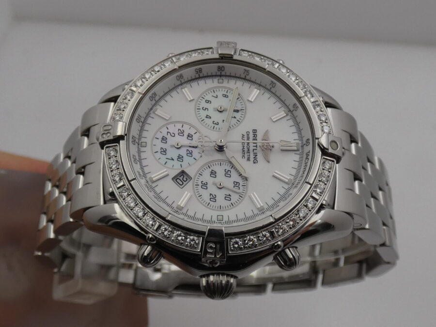 Breitling Shadow Flyback Chronograph DIAMONDS BEZEL MOP DIAL Box & Papers Anno 2005 Automatico Acciaio - immagine 3