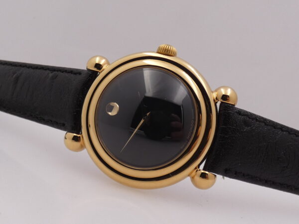 Movado Museum Bubble 37mm NEW OLD STOCK 18 Kt G.F BOX & PAPERS Years '90 Never Worn