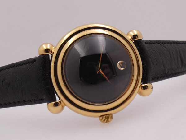 Movado Museum Bubble 37mm NEW OLD STOCK 18 Kt G.F BOX & PAPERS Years '90 Never Worn