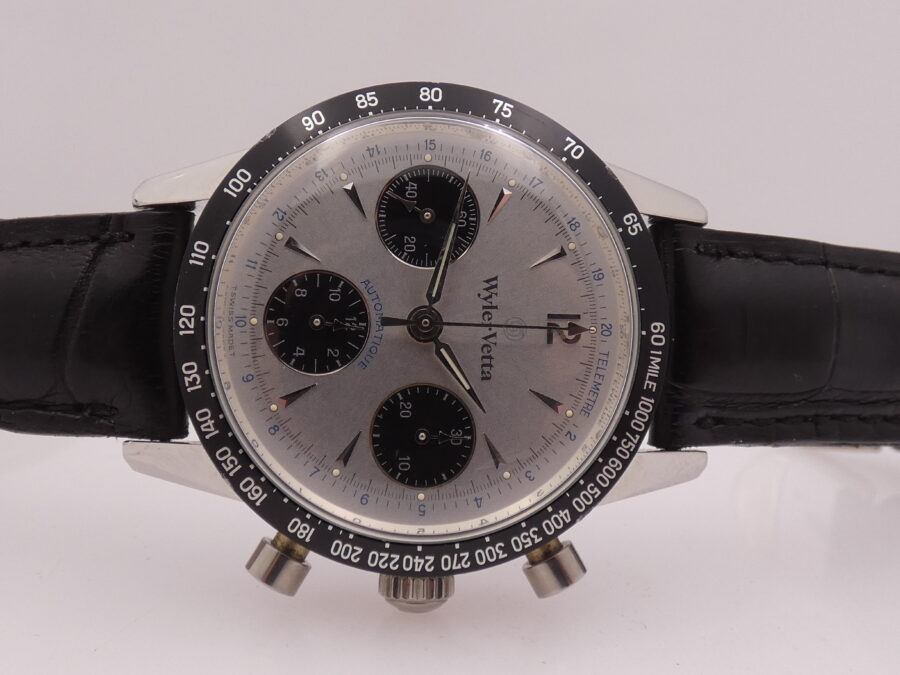 Wyler Vetta Chronograph Panda BOX & PAPERS Tritium Dial Automatico Acciaio Anno '90 - immagine 5