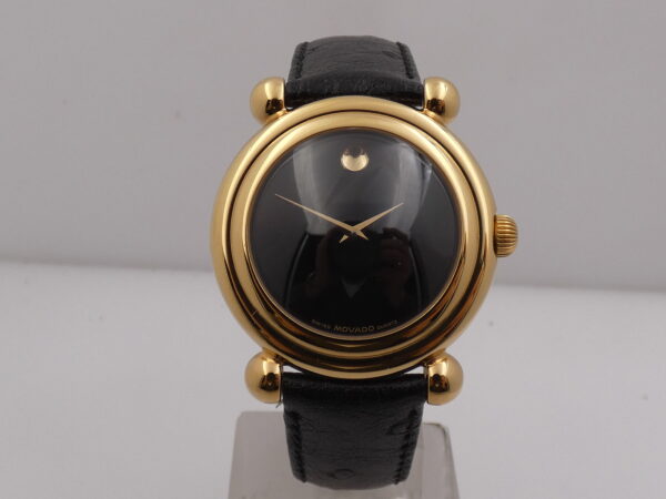Movado Museum Bubble 37mm NEW OLD STOCK 18 Kt G.F BOX & PAPERS Years '90 Never Worn