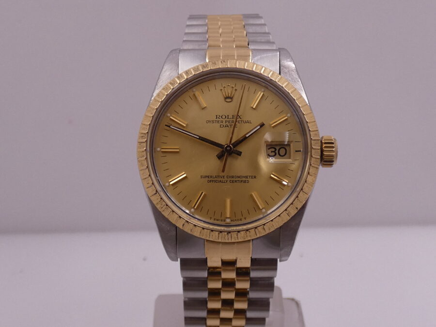 Rolex Oyster Perpetual Date15053 Steel & 18 Kt Gold WITH PAPERS Serviced in Rolex Year 1986 - immagine 7