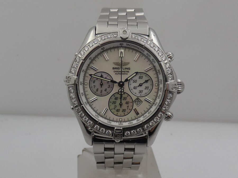 Breitling Shadow Flyback Chronograph DIAMONDS BEZEL MOP DIAL Box & Papers Anno 2005 Automatico Acciaio - immagine 7