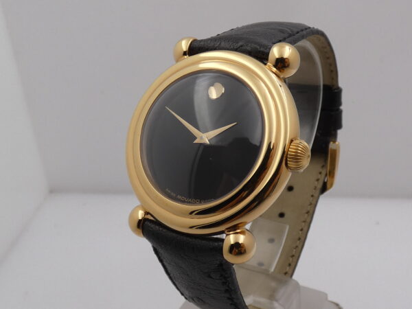 Movado Museum Bubble 37mm NEW OLD STOCK 18 Kt G.F BOX & PAPERS Years '90 Never Worn