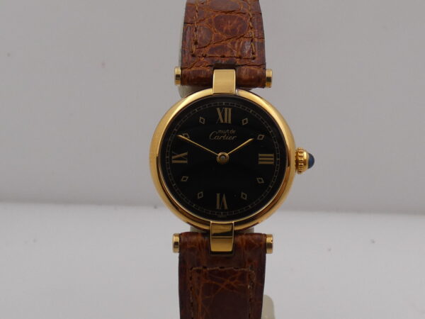 Cartier Tank Vermeil Gold Mantel NEW OLD STOCK Box & Papers 590004 Silver 925 18Kt G.F. Anni '90