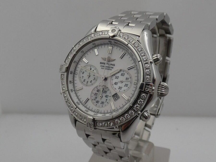 Breitling Shadow Flyback Chronograph DIAMONDS BEZEL MOP DIAL Box & Papers Anno 2005 Automatico Acciaio - immagine 8