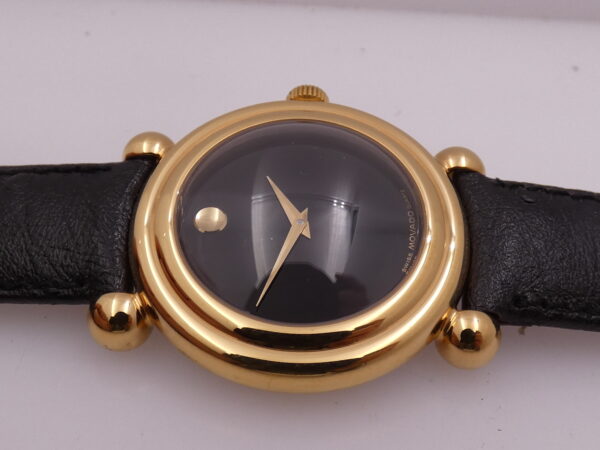Movado Museum Bubble 37mm NEW OLD STOCK 18 Kt G.F BOX & PAPERS Years '90 Never Worn
