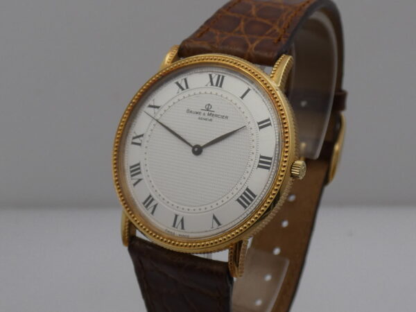 Baume & Mercier Classima Godron Oro 18 Kt New Old Stock BOX & PAPERS ANNI'90 Mai Indossato