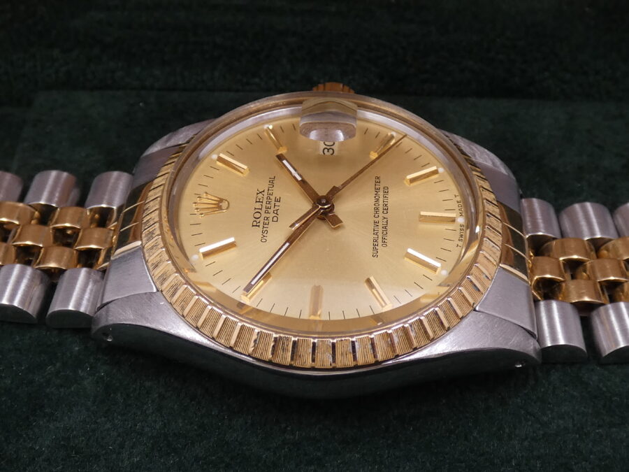 Rolex Oyster Perpetual Date15053 Steel & 18 Kt Gold WITH PAPERS Serviced in Rolex Year 1986 - immagine 9