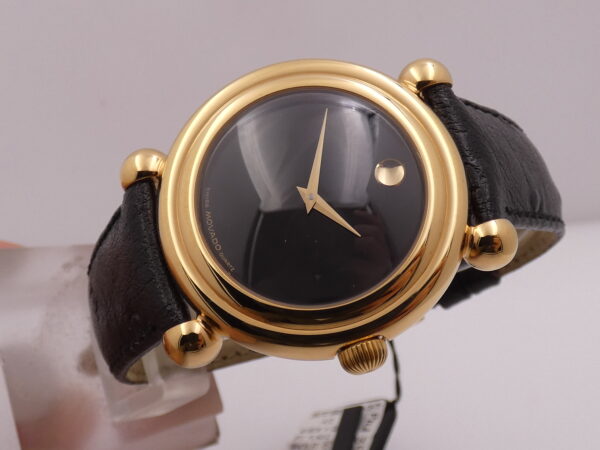 Movado Museum Bubble 37mm NEW OLD STOCK 18 Kt G.F BOX & PAPERS Years '90 Never Worn
