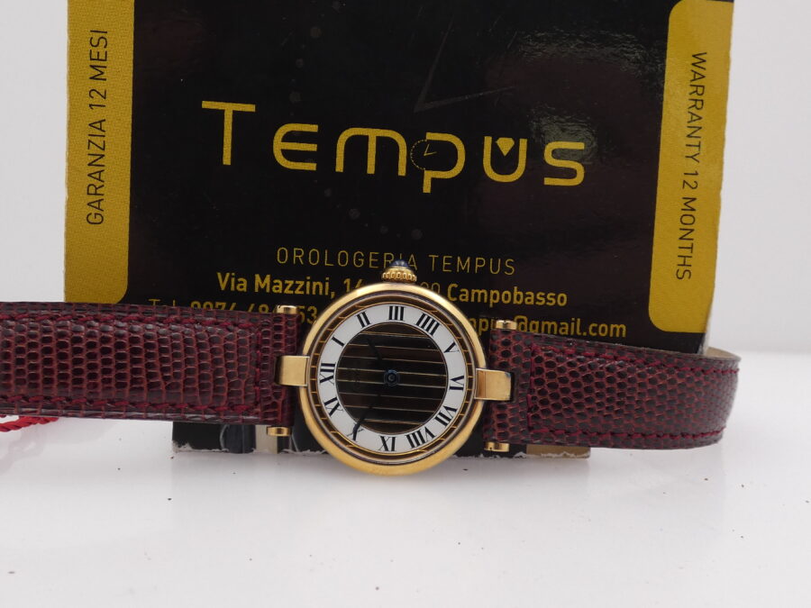 Cartier Gold Mantel Tank Vermeil TRIDOR DIAL N.O.S. BOX&PAPERS 590004 Silver 925 18Kt G.F. - immagine 2