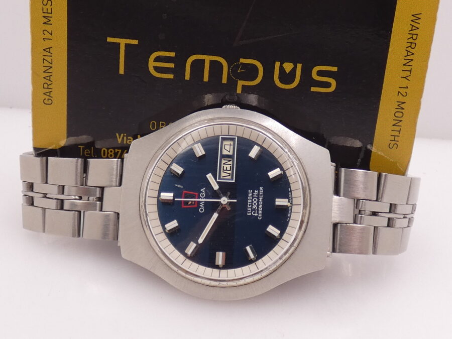 Omega Genève Electronic F300 Hz Diapason Chronometer Day-Date Oversize 40mm Acciaio Anno 1973 - immagine 2