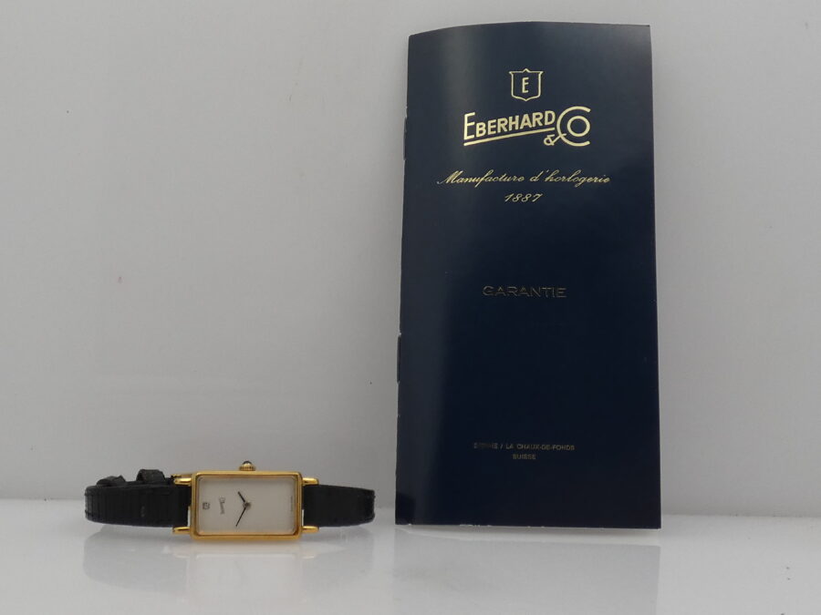 Eberhard & Co. Rectangular Diamond With Papers 18Kt G.F. Manuale Ladies Anni '80 - immagine 11