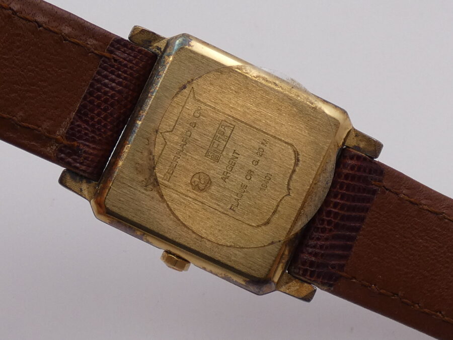 Eberhard & Co. Cioccolatino Square Vermeil N.O.S. Silver 925 18Kt G.F. Anni '80 - immagine 15