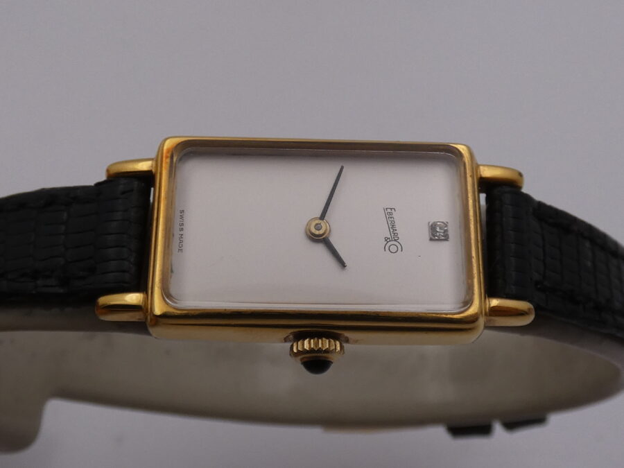 Eberhard & Co. Rectangular Diamond With Papers 18Kt G.F. Manuale Ladies Anni '80 - immagine 3
