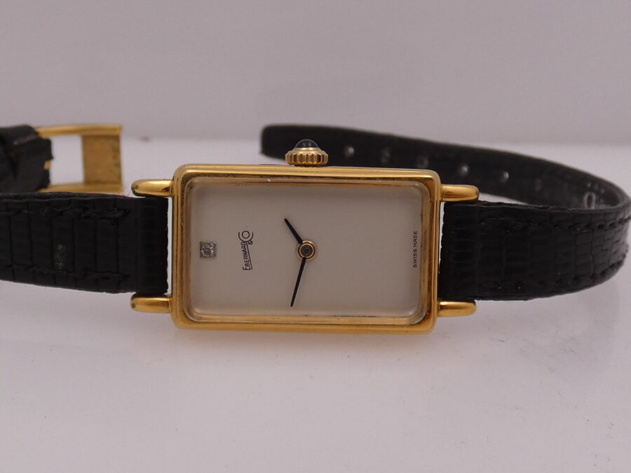 Eberhard & Co. Rectangular Diamond With Papers 18Kt G.F. Manuale Ladies Anni '80 - immagine 4