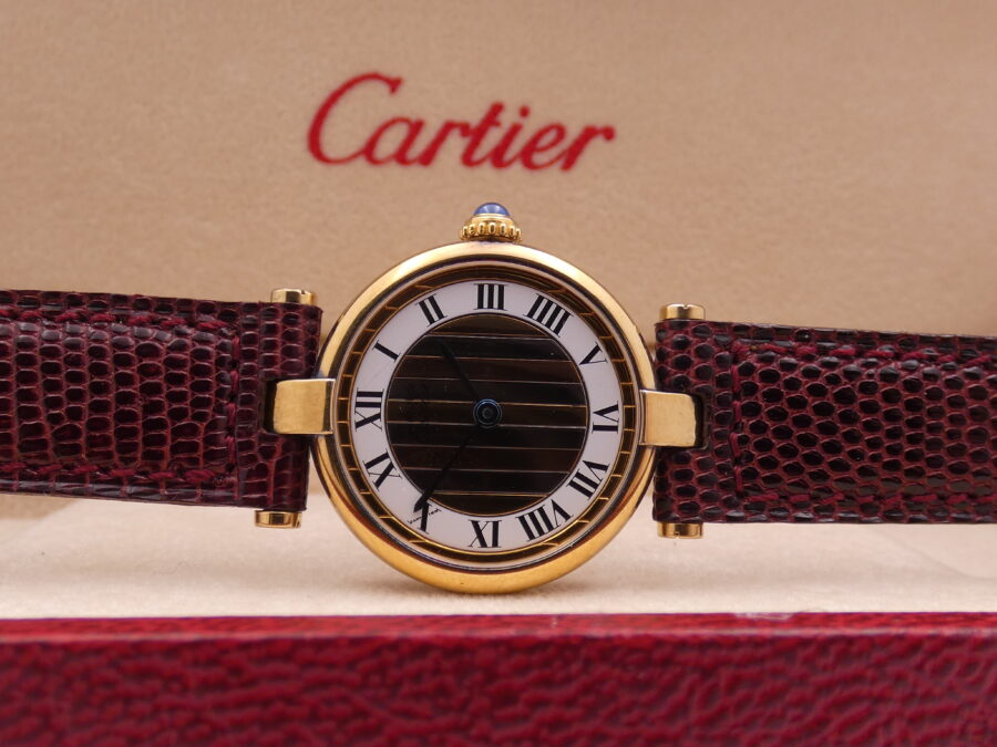 Cartier Gold Mantel Tank Vermeil TRIDOR DIAL N.O.S. BOX&PAPERS 590004 Silver 925 18Kt G.F. - immagine 4