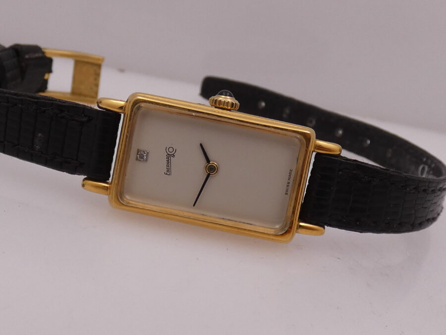 Eberhard & Co. Rectangular Diamond With Papers 18Kt G.F. Manuale Ladies Anni '80 - immagine 5
