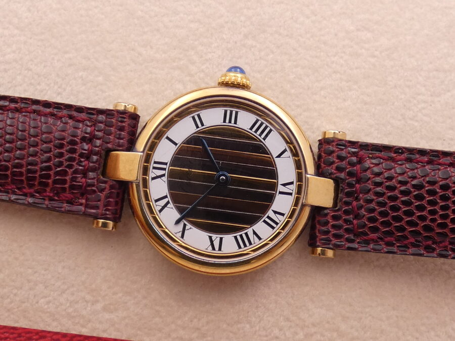 Cartier Gold Mantel Tank Vermeil TRIDOR DIAL N.O.S. BOX&PAPERS 590004 Silver 925 18Kt G.F. - immagine 5
