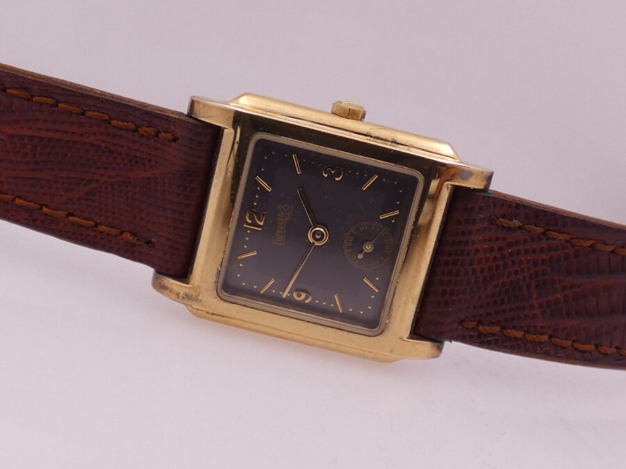 Eberhard & Co. Cioccolatino Square Vermeil N.O.S. Silver 925 18Kt G.F. Anni '80 - immagine 5