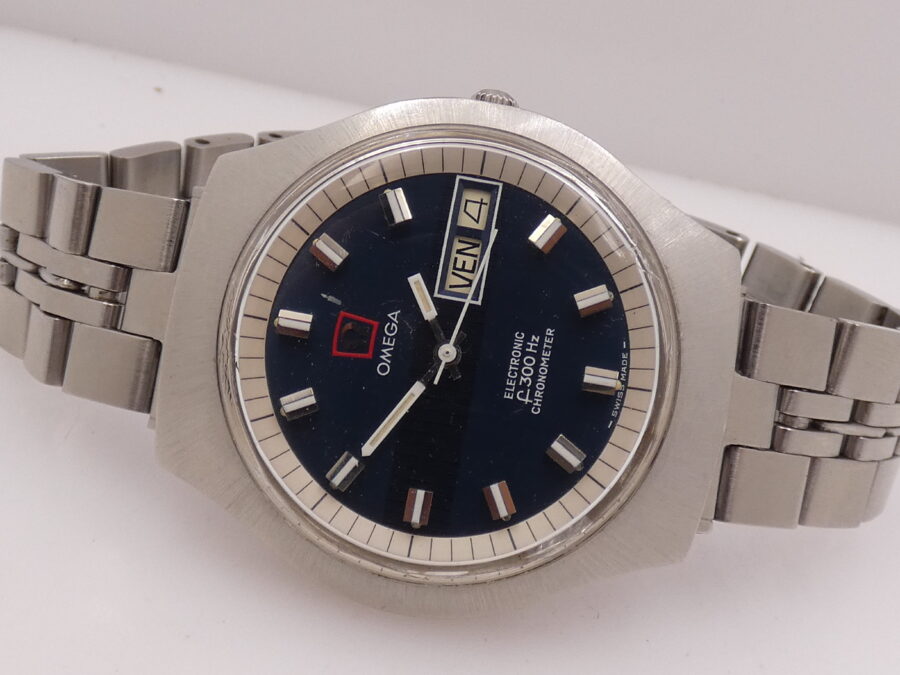 Omega Genève Electronic F300 Hz Diapason Chronometer Day-Date Oversize 40mm Acciaio Anno 1973 - immagine 5