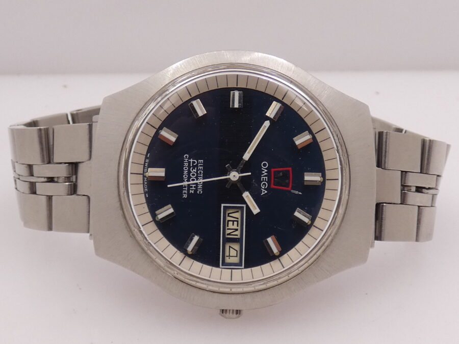 Omega Genève Electronic F300 Hz Diapason Chronometer Day-Date Oversize 40mm Acciaio Anno 1973 - immagine 6