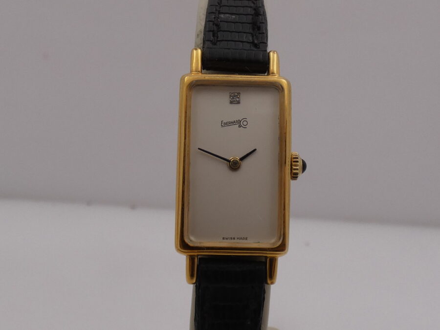 Eberhard & Co. Rectangular Diamond With Papers 18Kt G.F. Manuale Ladies Anni '80 - immagine 8