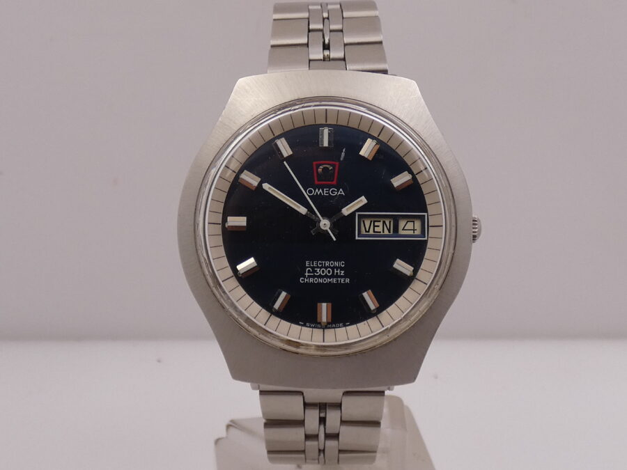 Omega Genève Electronic F300 Hz Diapason Chronometer Day-Date Oversize 40mm Acciaio Anno 1973 - immagine 8