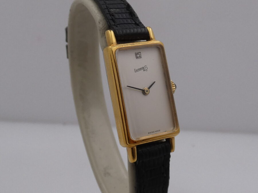 Eberhard & Co. Rectangular Diamond With Papers 18Kt G.F. Manuale Ladies Anni '80 - immagine 10