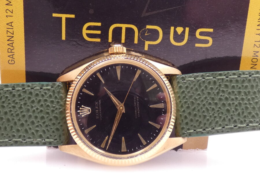 Rolex Oyster Perpetual 34 GILT DIAL Anno 1956 Oro 18 Kt Automatico Ref 6567 - immagine 2