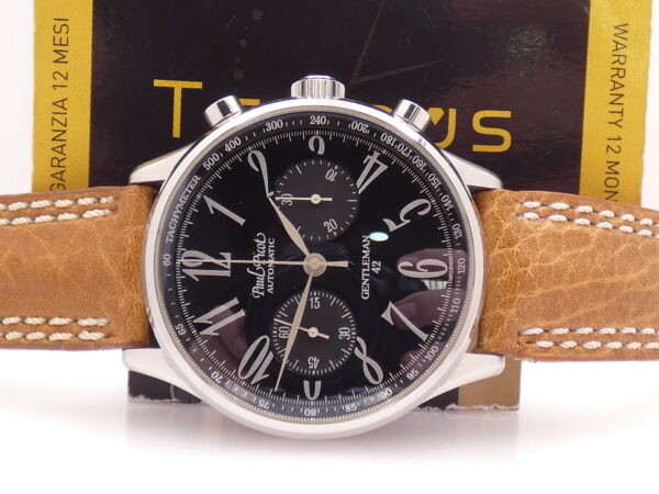 Paul Picot Gentleman 42 Chronograph With Box Automatico Acciaio Anni '2000