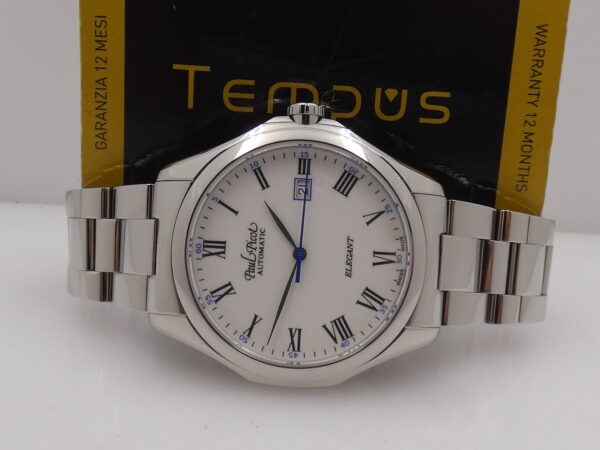 Paul Picot Elegant 43mm Automatic 9253 Acciaio LIKE NEW With BOX Roman Dial With Bracelet